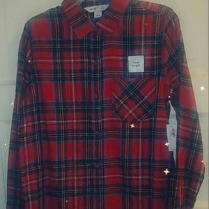 An Old Navy flannel, brand new and never worn.